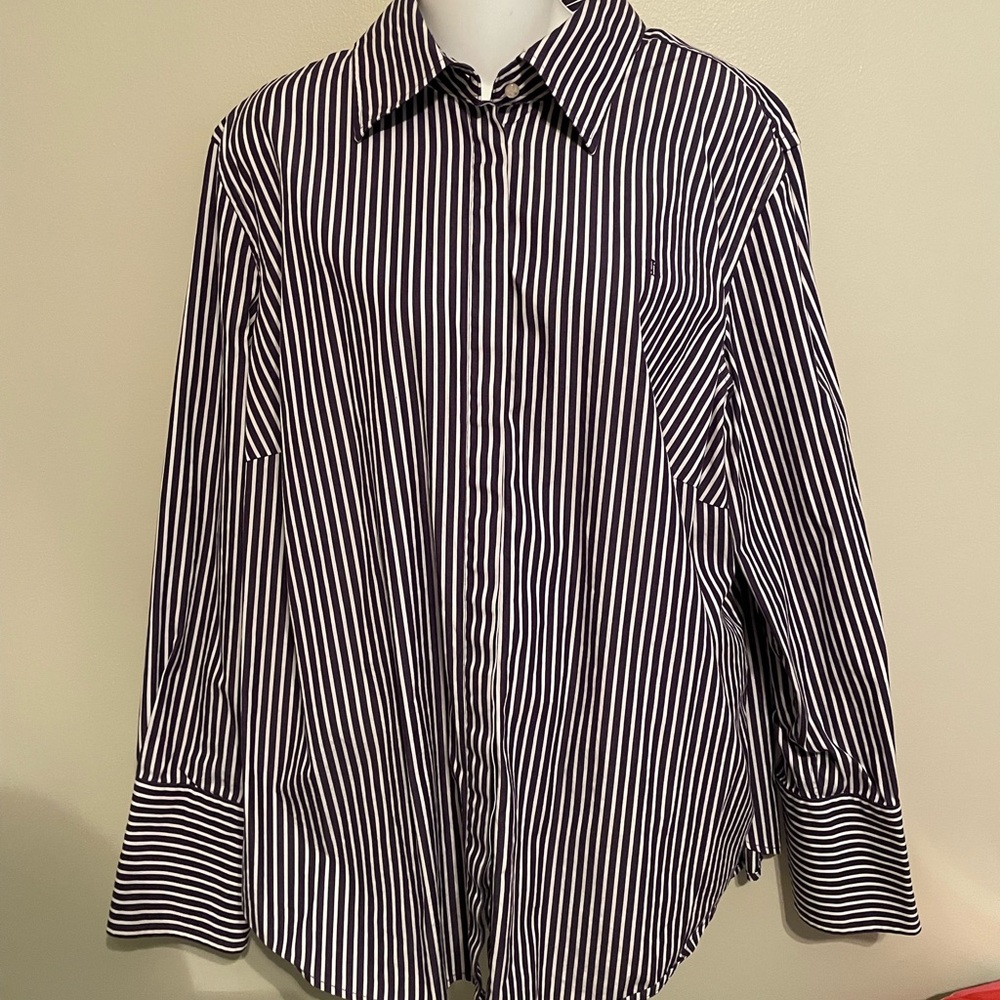 Vintage Ralph Lauren purple striped dress shirt